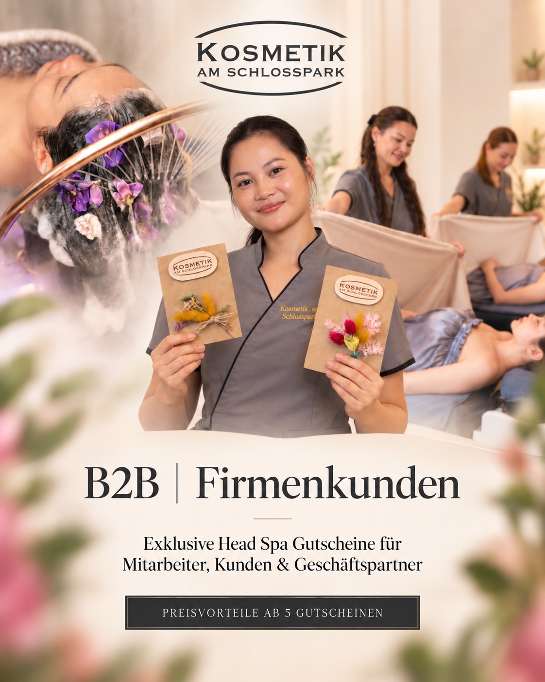 B2B Firmenkunden – Head Spa Gutscheine mit Preisvorteilen ab 5 Gutscheinen