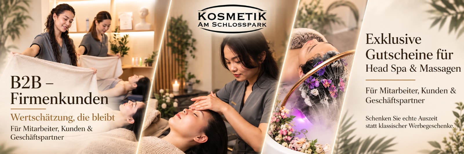 B2B Firmenkunden – Exklusive Gutscheine für Head Spa & Massagen